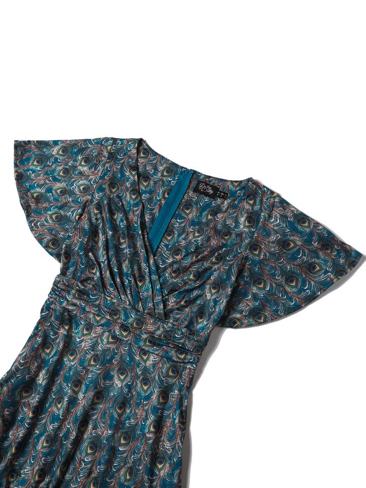 Dolly & Dotty - Wholesale Dress - Women's - Donna with Peacock Feather and Butterfly-Sleeved Dress4