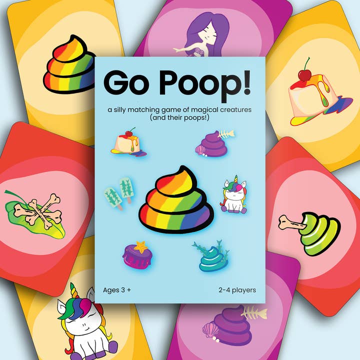 Allez Caca ! Jeu de cartes de voyage pour enfants de 3 à 8 ans pour la vente par Are We There Yet Games LLC