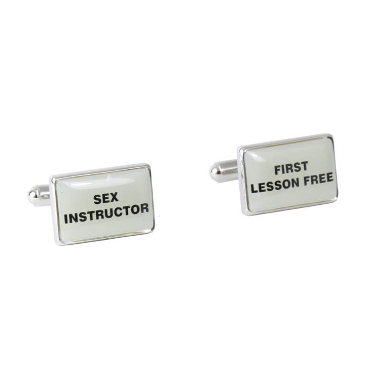 Gemelli con scritta Naughty Slogan per la vendita all'ingrosso da parte di Cufflinks Depot