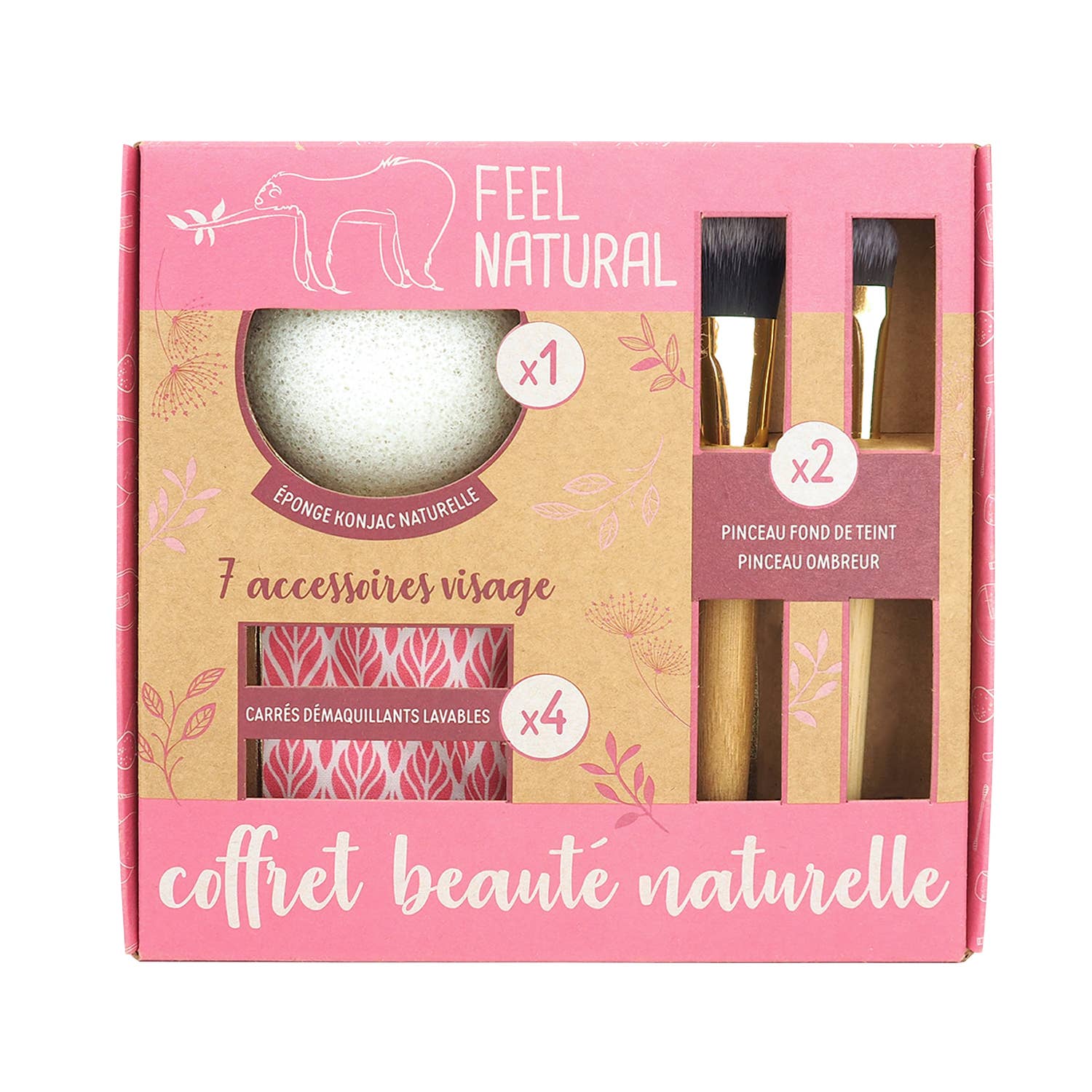 FRENCH TENDANCE - Wholesale Makeup Remover - Set of 7 pink facial accessories1