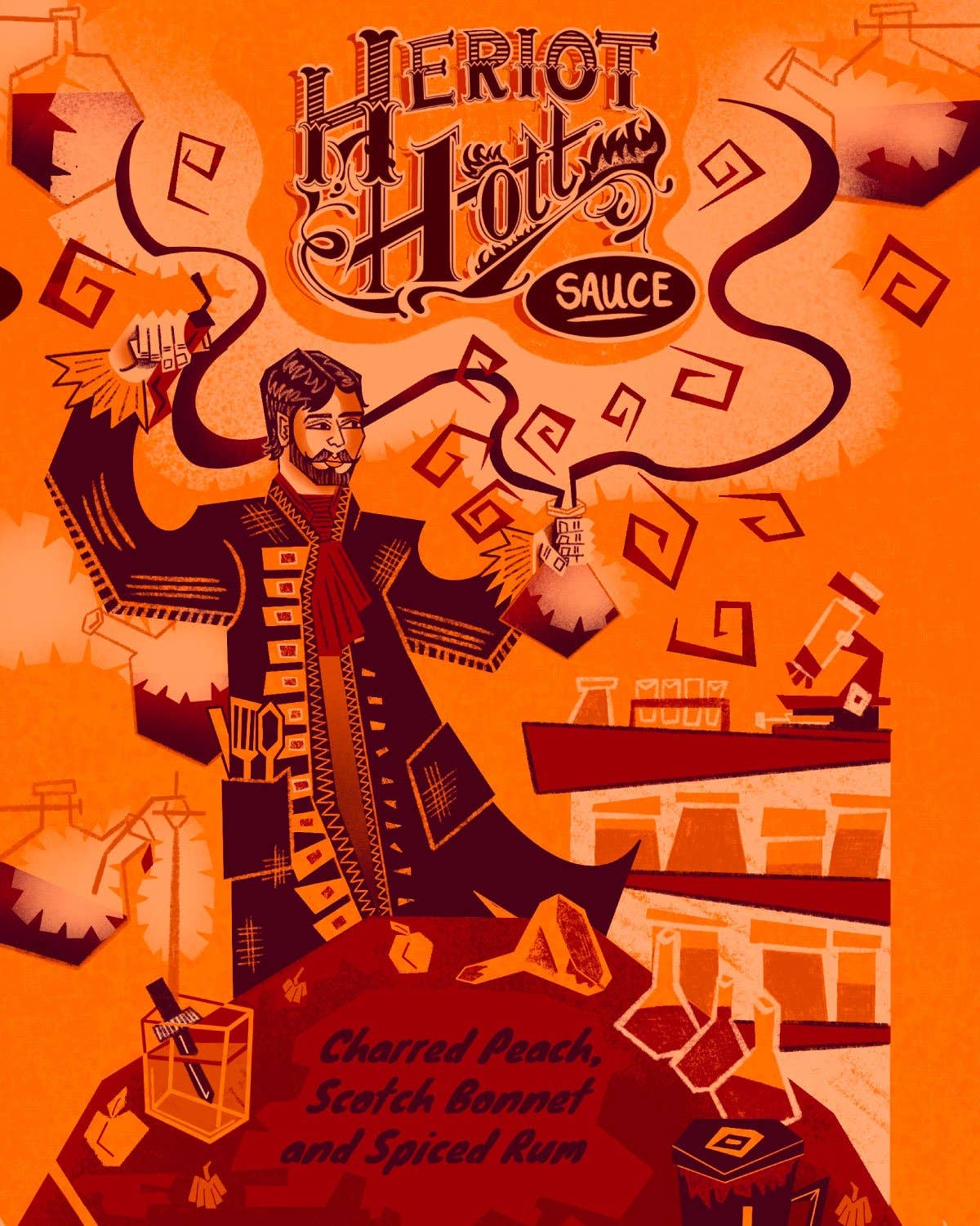 Heriot Hott – wholesale Hot sauce – Charred Peach, Scotch Bonnet and Spiced Rum4