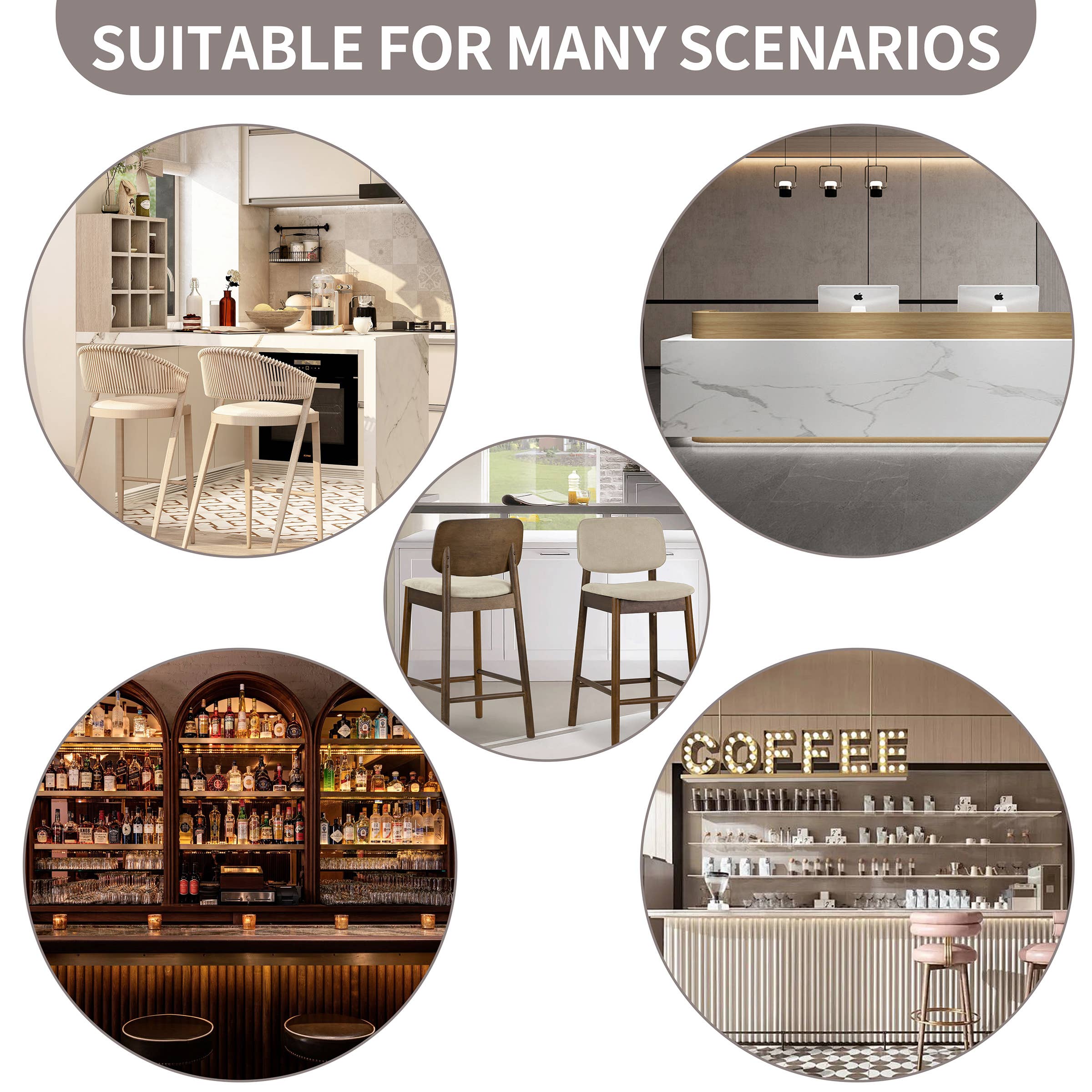 Glamour Home - Wholesale Stool - Set of 2 Azura Fabric Counter Stools with Walnut Legs10