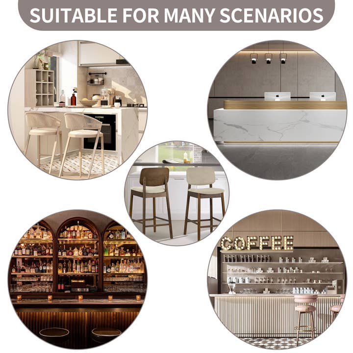 Glamour Home - Wholesale Stool - Set of 2 Azura Fabric Counter Stools with Walnut Legs10