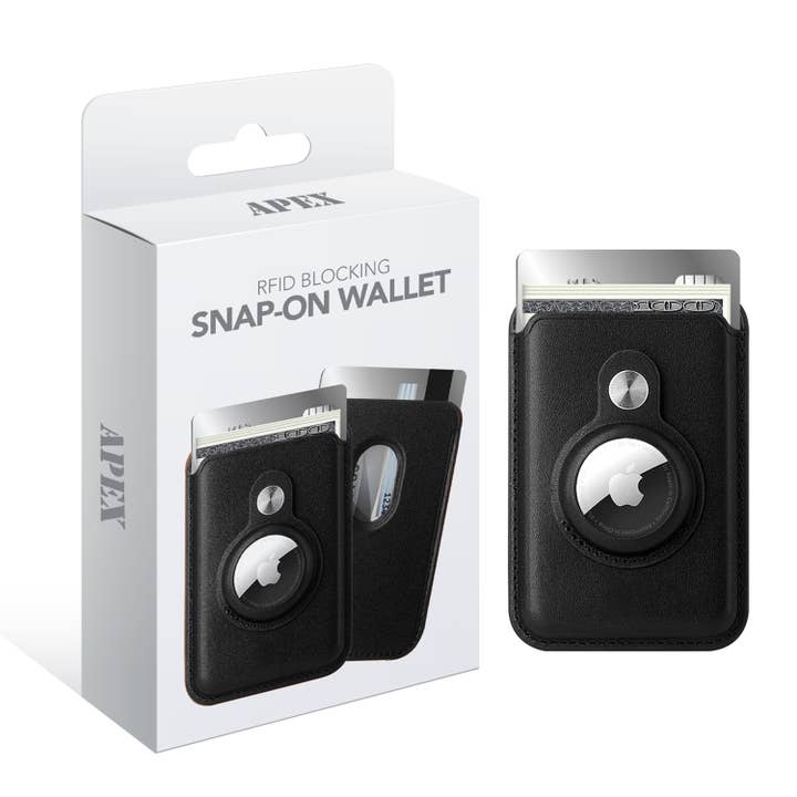 Portefeuille à cartes magnétique MagSafe avec blocage RFID et poche AirTag pour la vente par The American Gift Company (TAGCO)