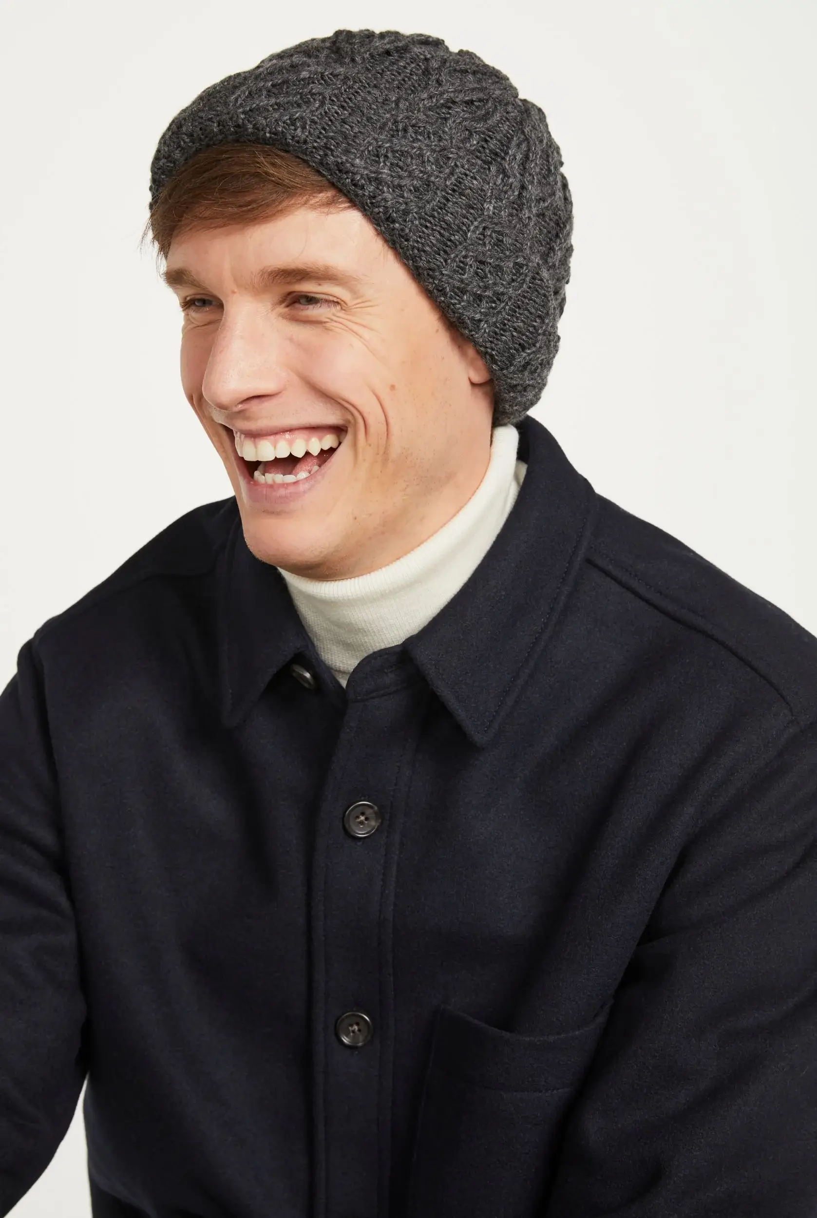 Aran Woollen Mills - Wholesale Beanie - Women's - Finlough Aran Hat -  Grey5