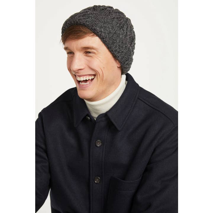Aran Woollen Mills - Wholesale Beanie - Women's - Finlough Aran Hat - Grey5