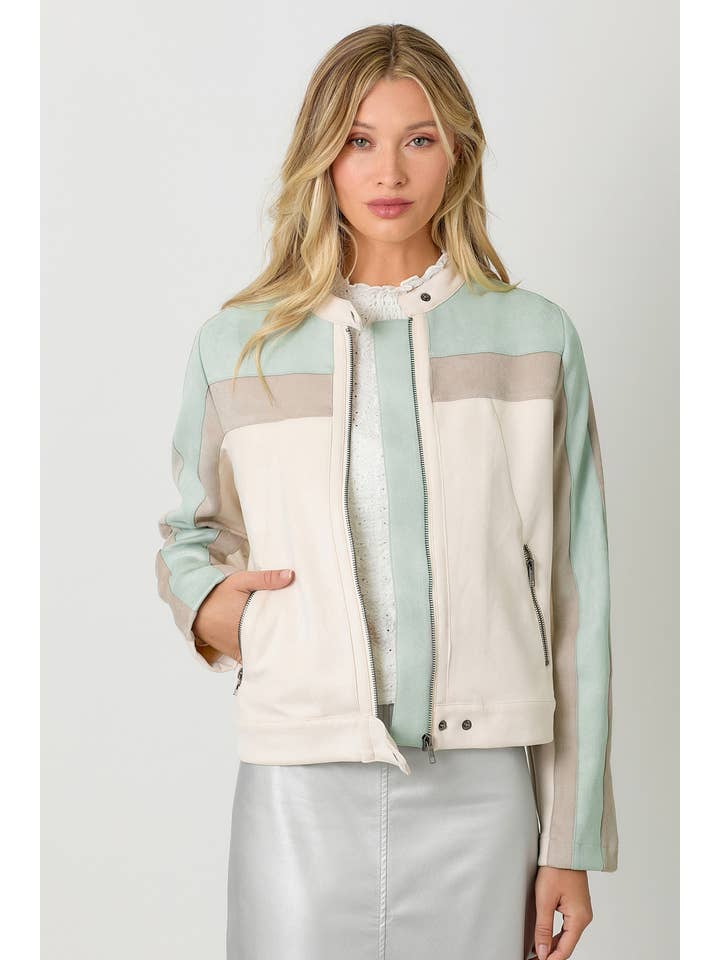 Mystree – wholesale Jacket – Women's – 60861 Color Blocked Moto Jacket32