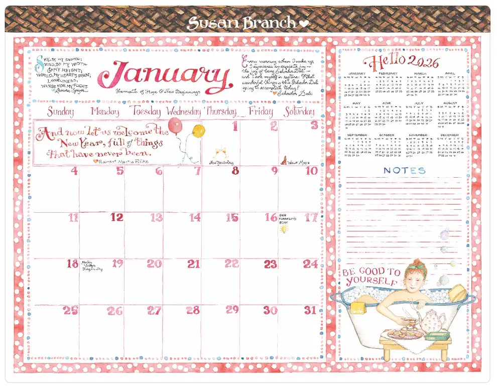 Susan Branch Studios - Wholesale Calendar - 2026 Desk Blotter by Susan Branch1