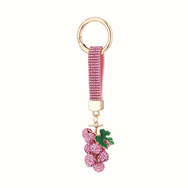 Porte-clés en strass à thème raisins pour femmes pour la vente par Nima Accessories Inc