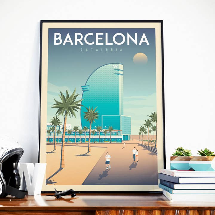 Póster de viaje del Hotel W de Barcelona - España para venta al por mayor de Olahoop Travel Posters