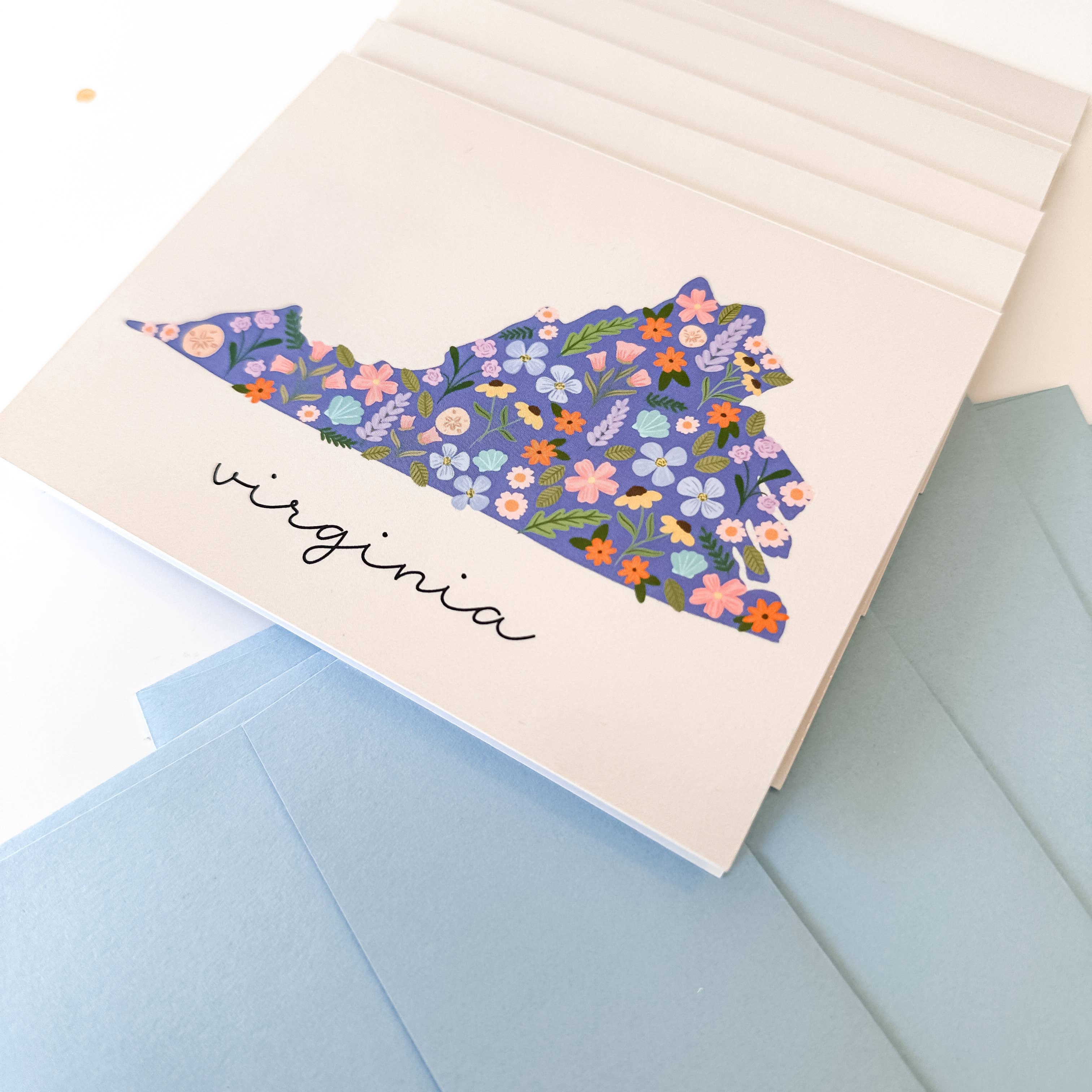 Oak Shore Collective LLC - Wholesale Stationery/notecard set - Virginia Coastal Floral | Note Card Set of 61