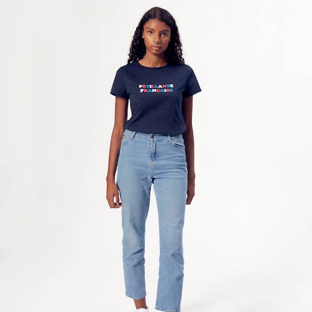 Bleach Blue Juliette Mom Cup Jeans for wholesale by La Gentle Factory