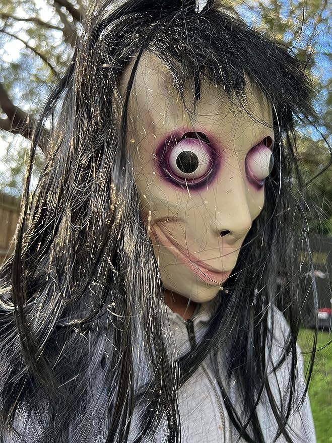 Lelaffet - Vente Déguisement – femme - Masque d'Halloween MOMO effrayant pour cosplay Costume Props Decorati2