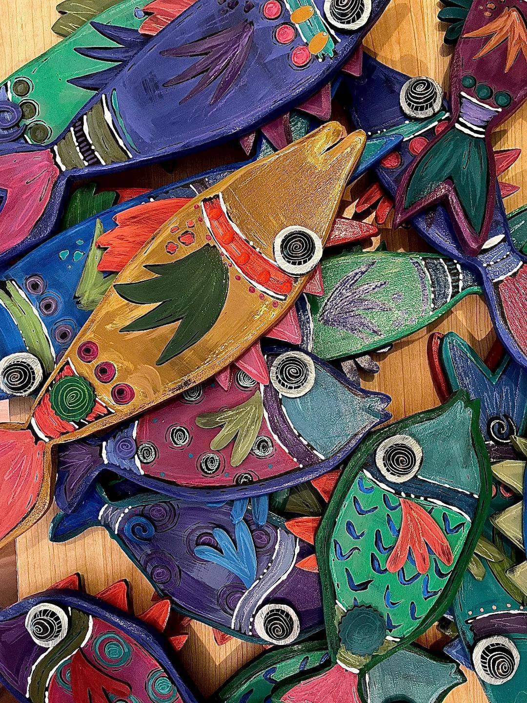 E. Drumm Designs - Wholesale Wall Accent - Fat Fish Hand-Painted Wooden Wall Accent Variety Sizes2