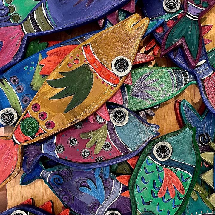 E. Drumm Designs - Wholesale Wall Accent - Fat Fish Hand-Painted Wooden Wall Accent Variety Sizes2