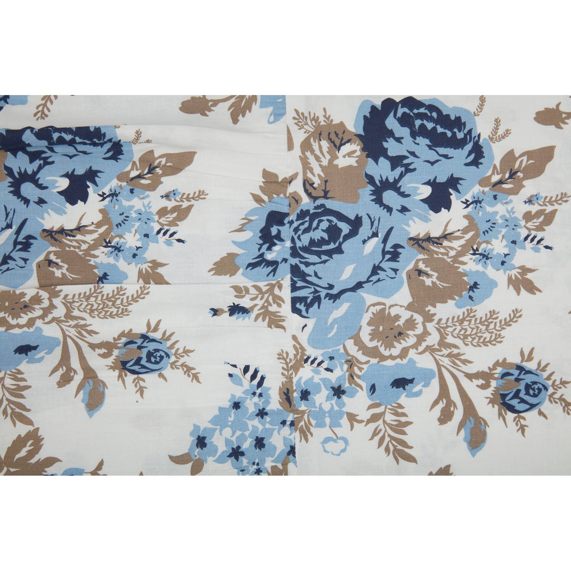 VHC Brands - Wholesale Bedding Pillowcase/Sham - Annie Blue Floral Ruffled Standard Pillow Case Set of 2 21x26+84