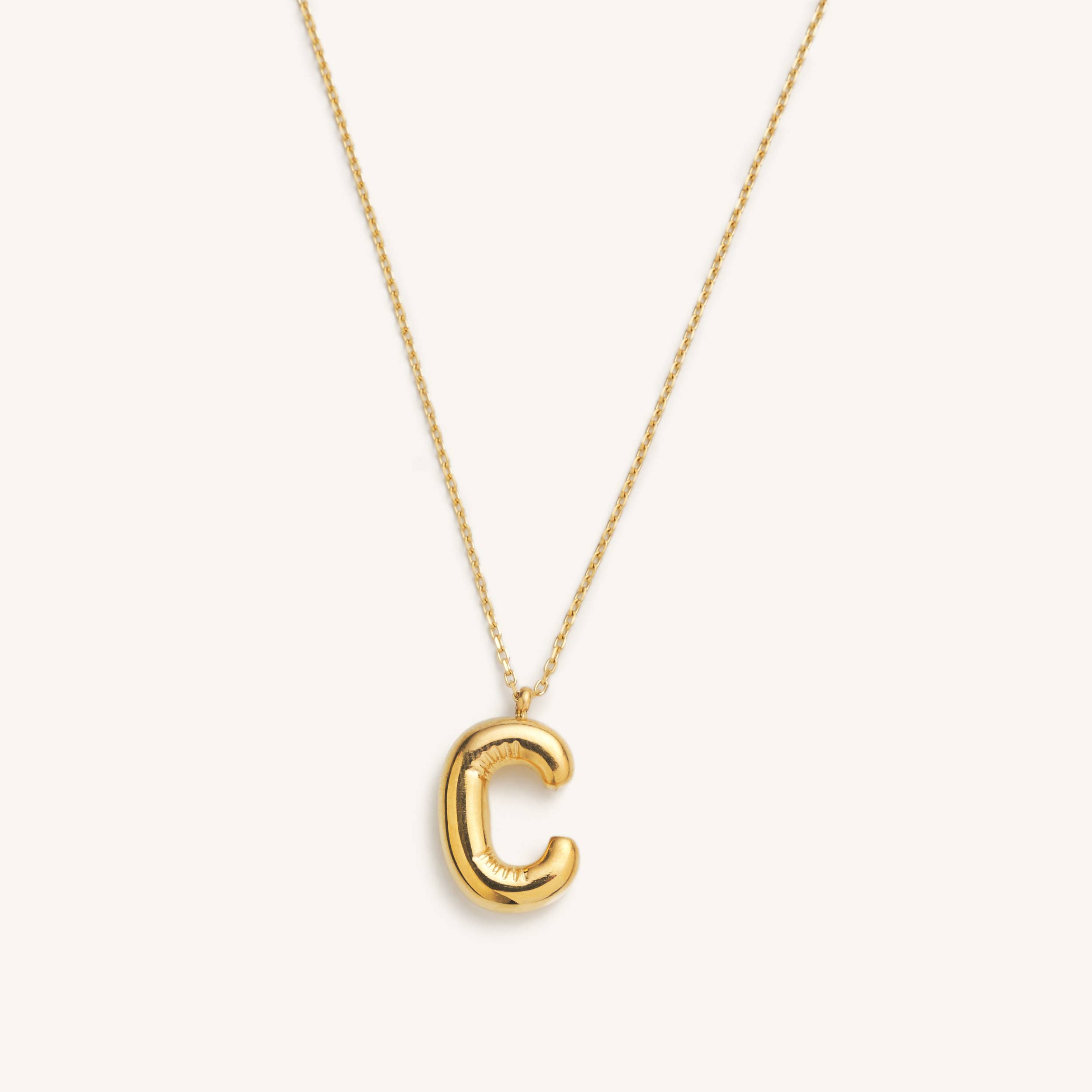 Nikki Smith Designs - Wholesale Pendant/Charm Necklace - Bubble Initial Charm Necklaces- Gold3