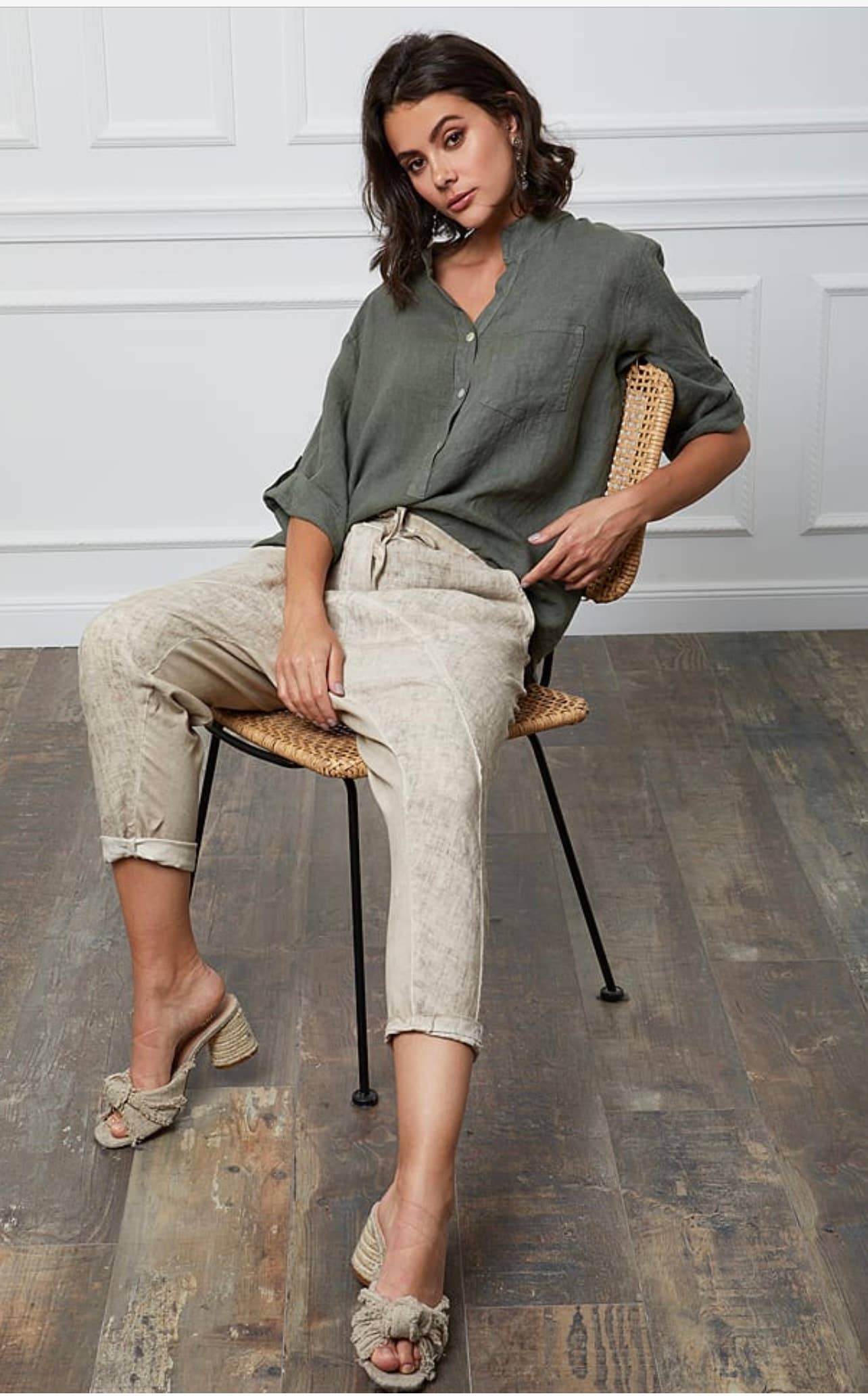 LÉA & LUC - Wholesale Button Down Shirt - Women's - 100% Linen Blouse REF. 636711