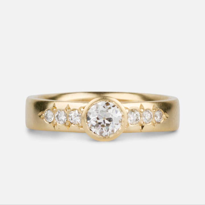 .40ct Sierra Forlovelsesring - Gammel Europæisk Skåret Diamant med Canadiske Diamantdetaljer i 14k Guld for engroshandel hos Corey Egan