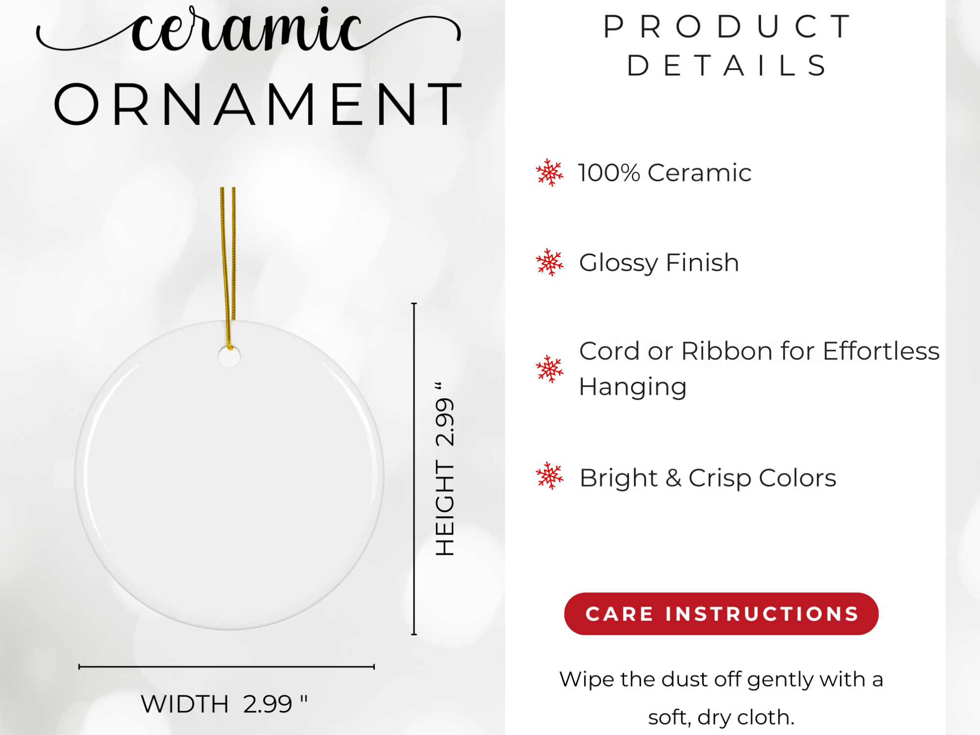 Fernville Creations - Vente Objets de décoration - Ornement en céramique scène d'hiver avec image en vitrail8