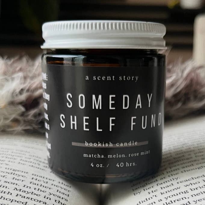 Someday Shelf Fund | Bookish Candle | Soy Wax for wholesale by A Scent Story Candle Co