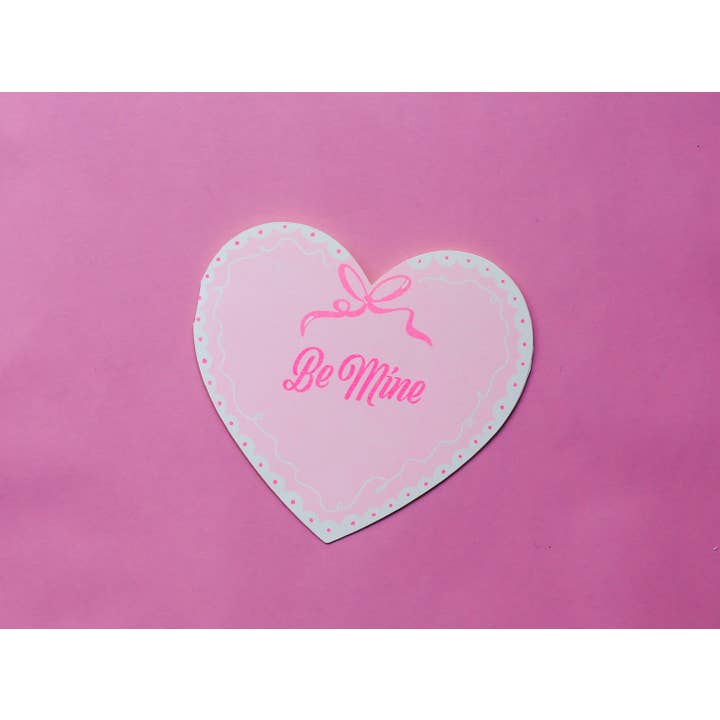 Be Mine Heart-Shaped Risograph Card for wholesale by By Danielle Witten