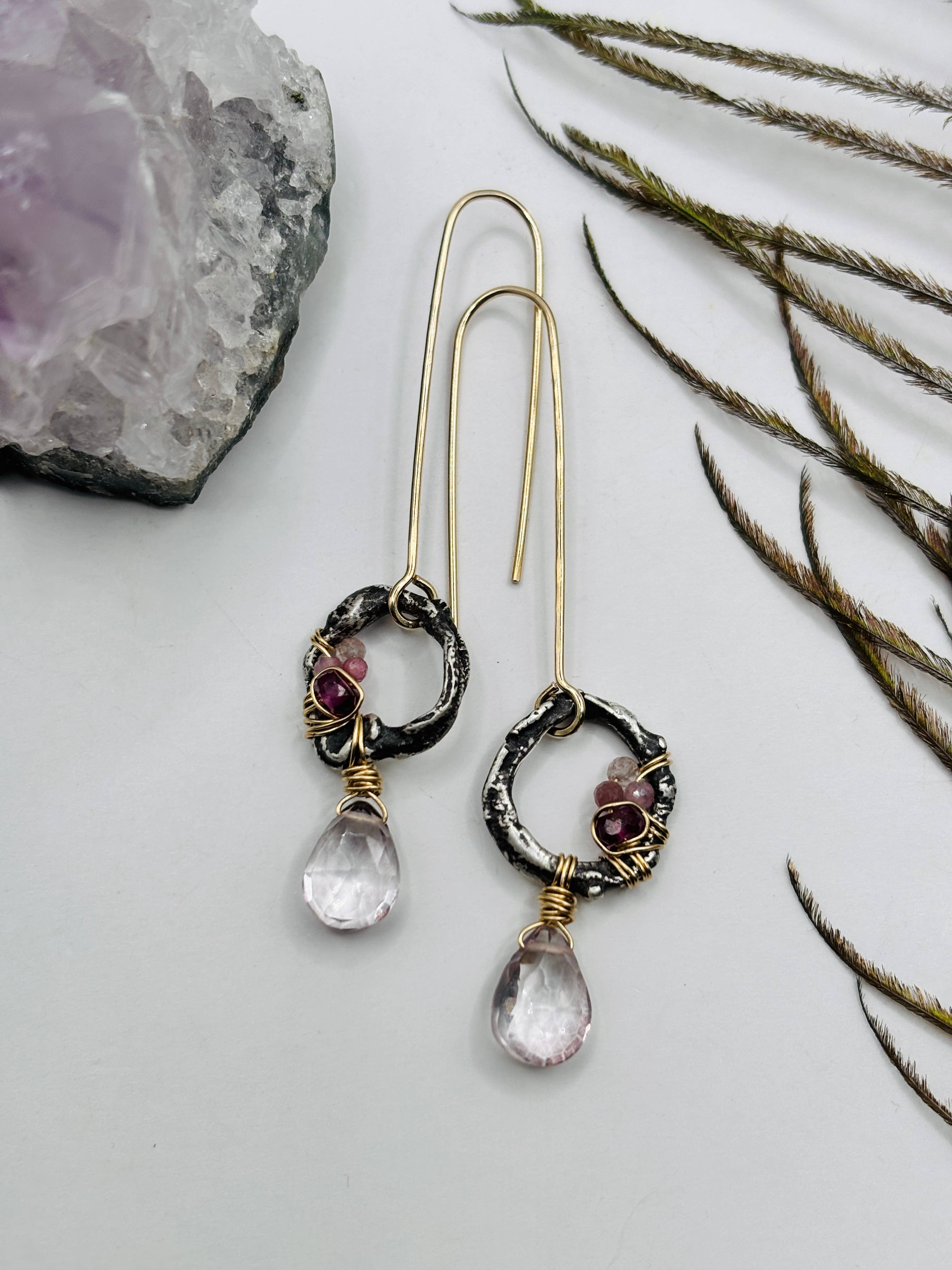 Rachel Renee Jewelry - Wholesale Dangle Earrings - TERRA Freeform Molten Geode Earrings3