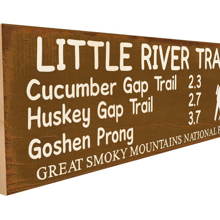 Great Smoky Mountains | Little River Trail Marker. for wholesale by Sawyers Mill, Inc.
