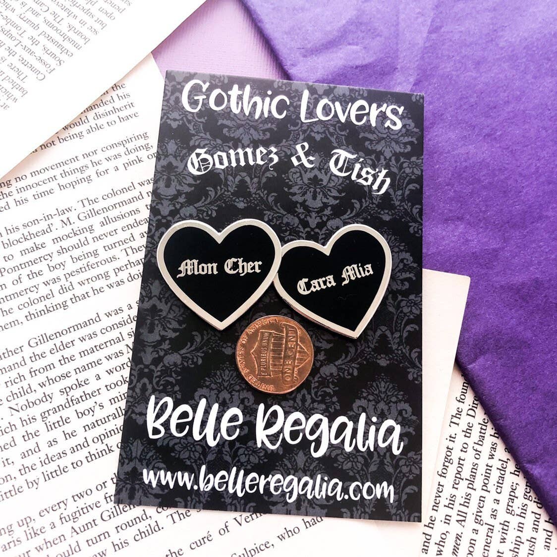 Belle's Books & Candles - Wholesale Lapel pin/button - Mon Cher Cara Mia Pins - Enamel Pin1