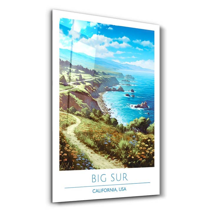 Big Sur 2-California USA-Travel Posters | Glass Wall Art for wholesale by Artdesigna KG