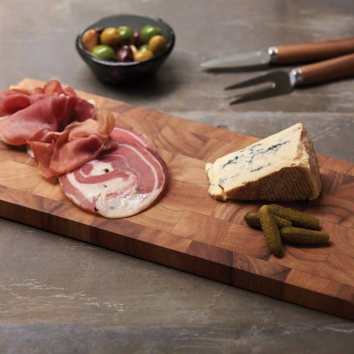 Fox Run Brands - Wholesale Cheese board - Ironwood End Grain Cheese,Charcuterie Board,Acacia,15"x6.25"1