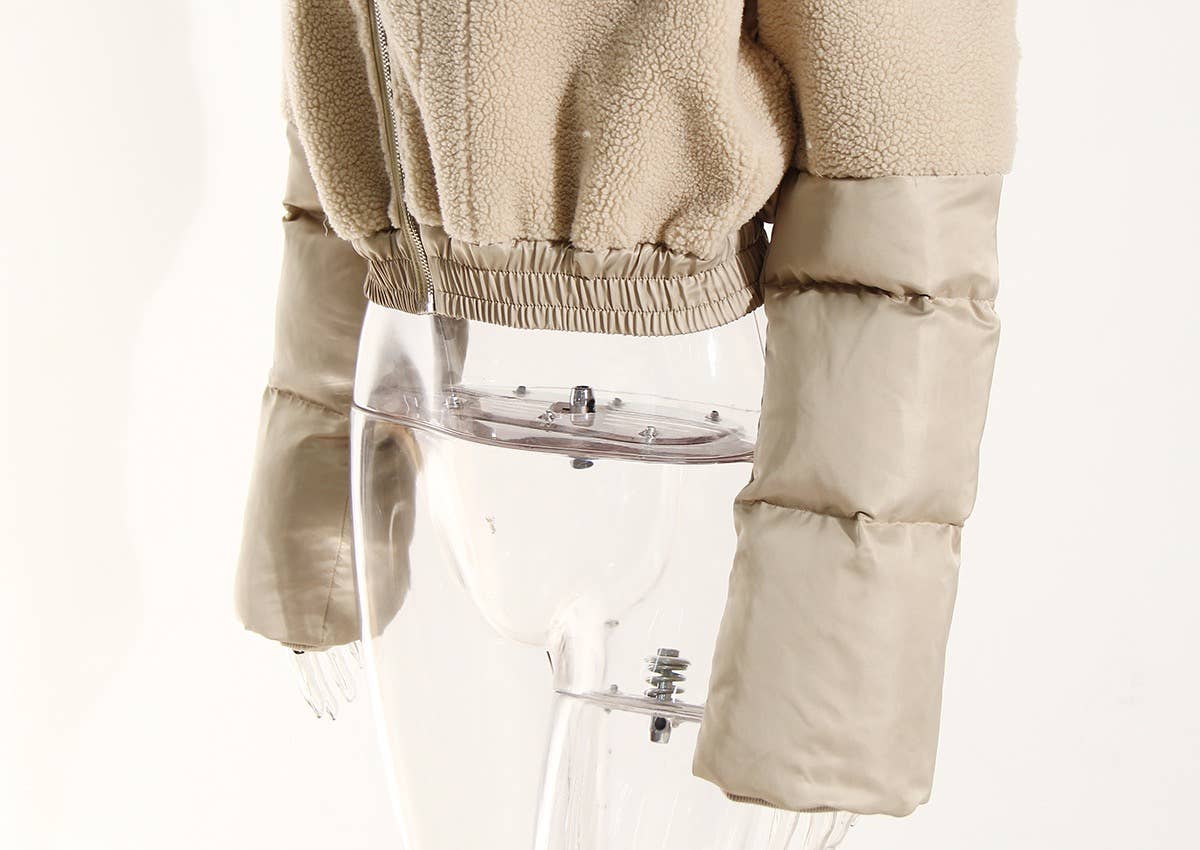 aprikos JK007 fleecepufferjacka i konstfårskinn för wholesale på Faire5