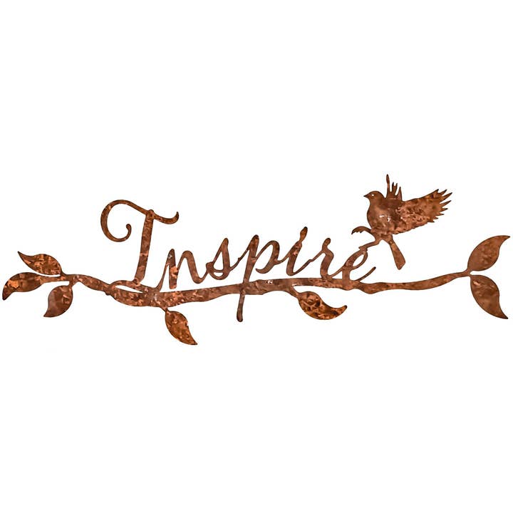 Garden ArtMtl Rust/Nat Inspire Sign Garden Art for wholesale by California Home & Garden