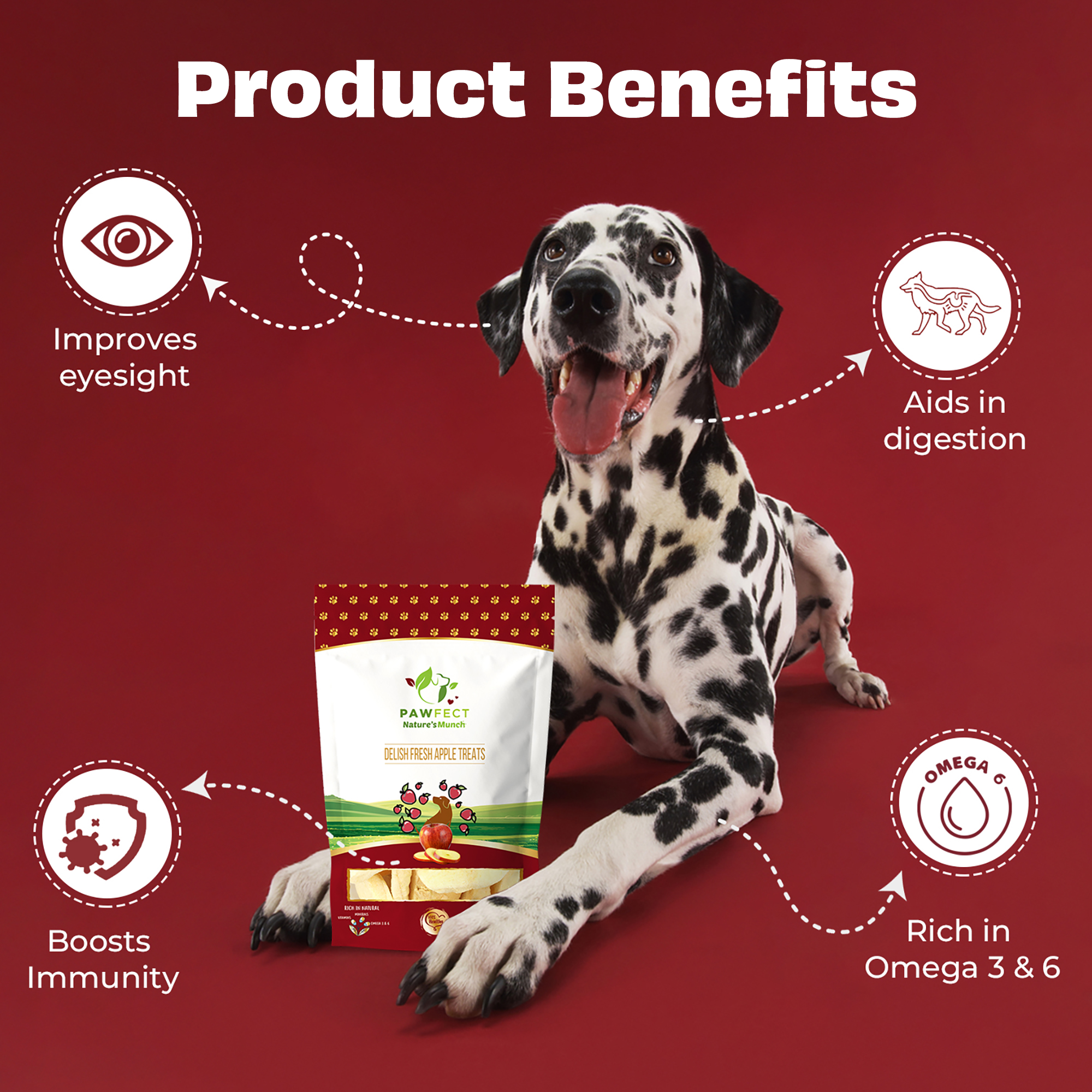 Pawfect Foods – wholesale Pet treats – Dog – Pawfect Nature's Munch Freeze-Dried Apple Treats for Dogs | Vegan Treats| Immunity & Eyesight Booster | 100% Natural | Grain & Gluten Free | Low Calorie Single ingredient Training Treats (40g/1.41oz)3