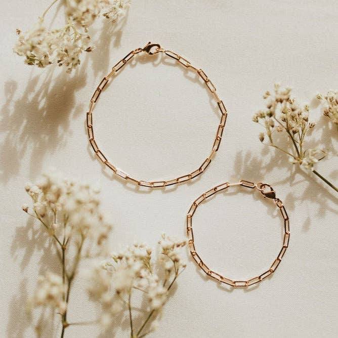 Mauve Jewelry Co. - Vendita all'ingrosso Bracciali a catena e a maglie - Bracciale con fermaglio riempito oro Madeline1