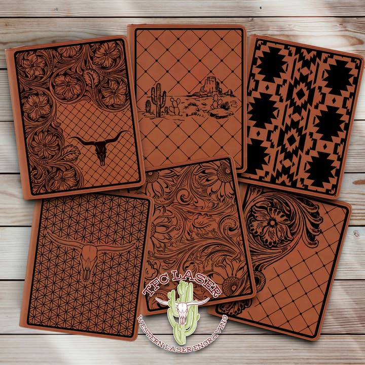 Western Large Zippered Notepad Portfolio for wholesale by TFC Laser