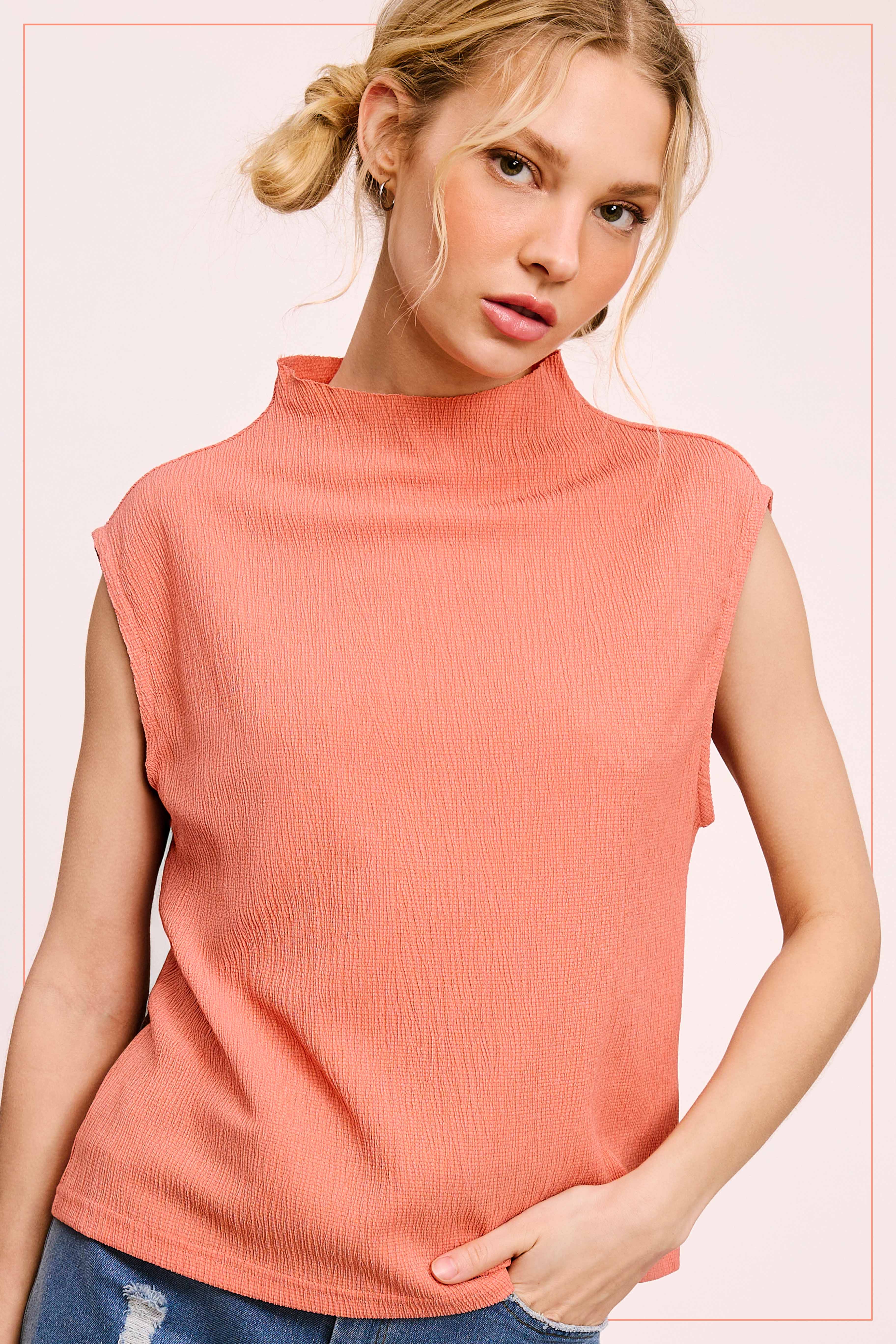 La Miel – Engroshandel Tanktop – Kvinder – HCT7705-elastisk krøllet stof ærmeløs top33