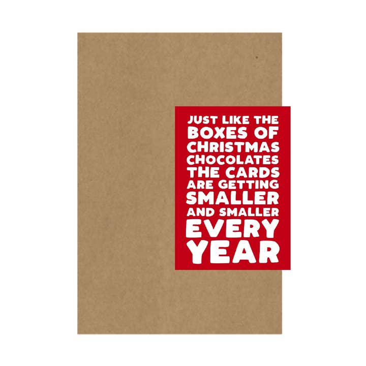 Shrinkflation Xmas - Small Card for wholesale by Pickled Prints