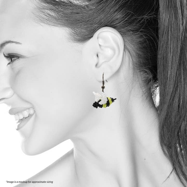 Pretty Shiny Beads - Venta al por mayor Pendientes colgantes - Pendientes de abeja con cuentas 3D1