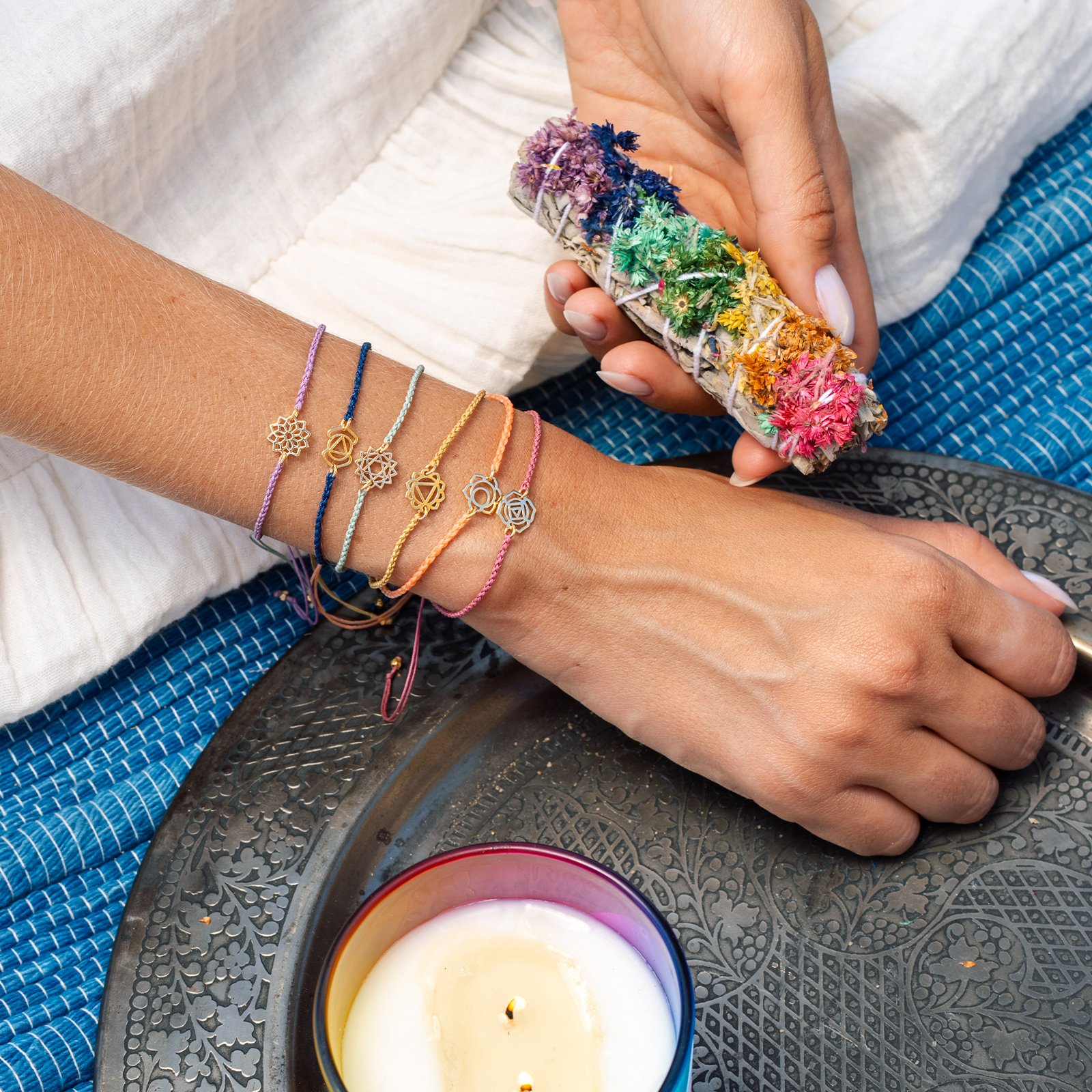 Lotus and Luna – Pulseira entrelaçada/entrançada por atacado – Pulseira Trançada Dourada do Chakra Sacral12