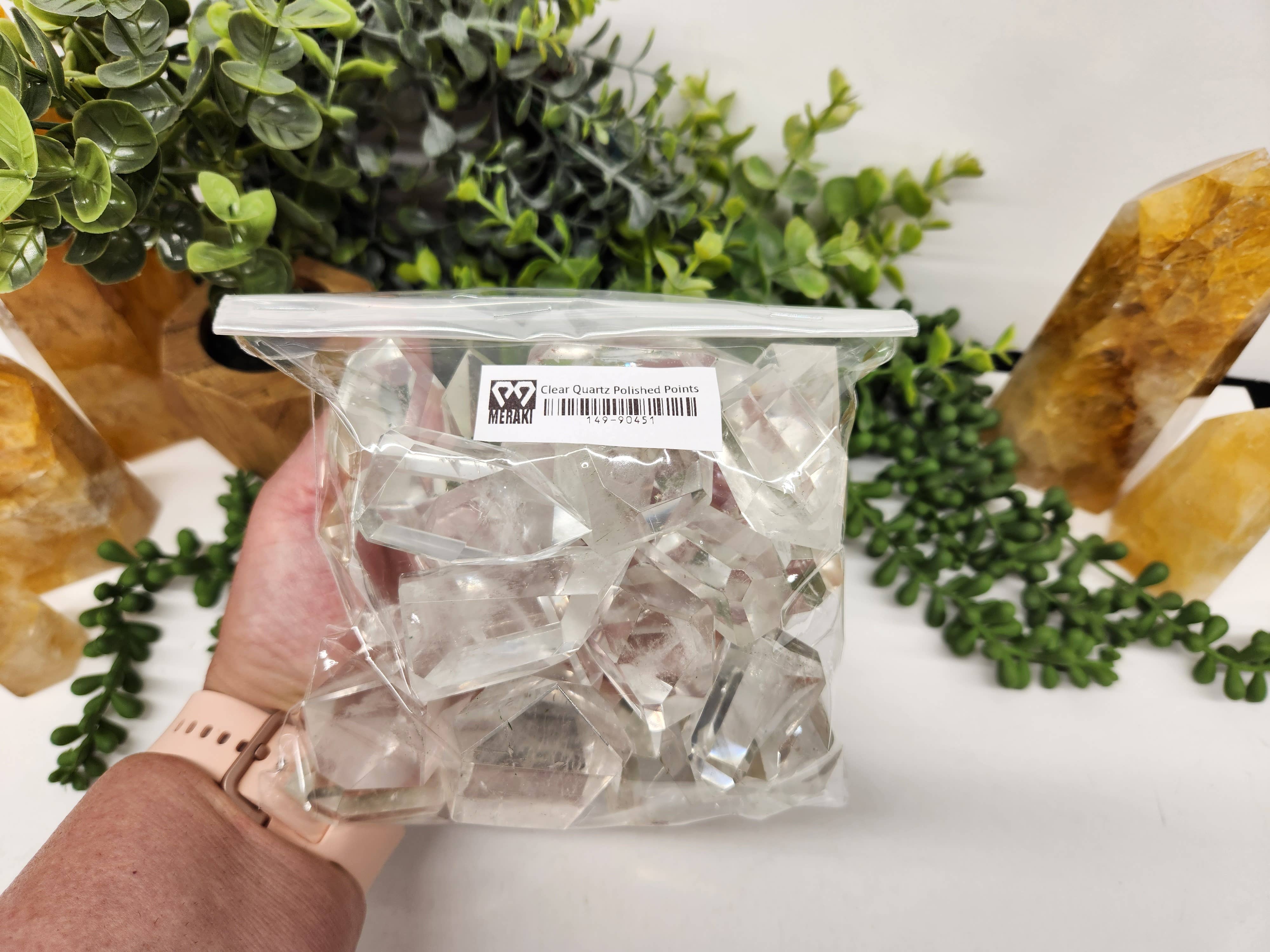 Meraki Gemstones - Wholesale Spiritual Stone/Crystal - Clear Quartz Crystal Polished Points Lot AAA 0.5Kg3