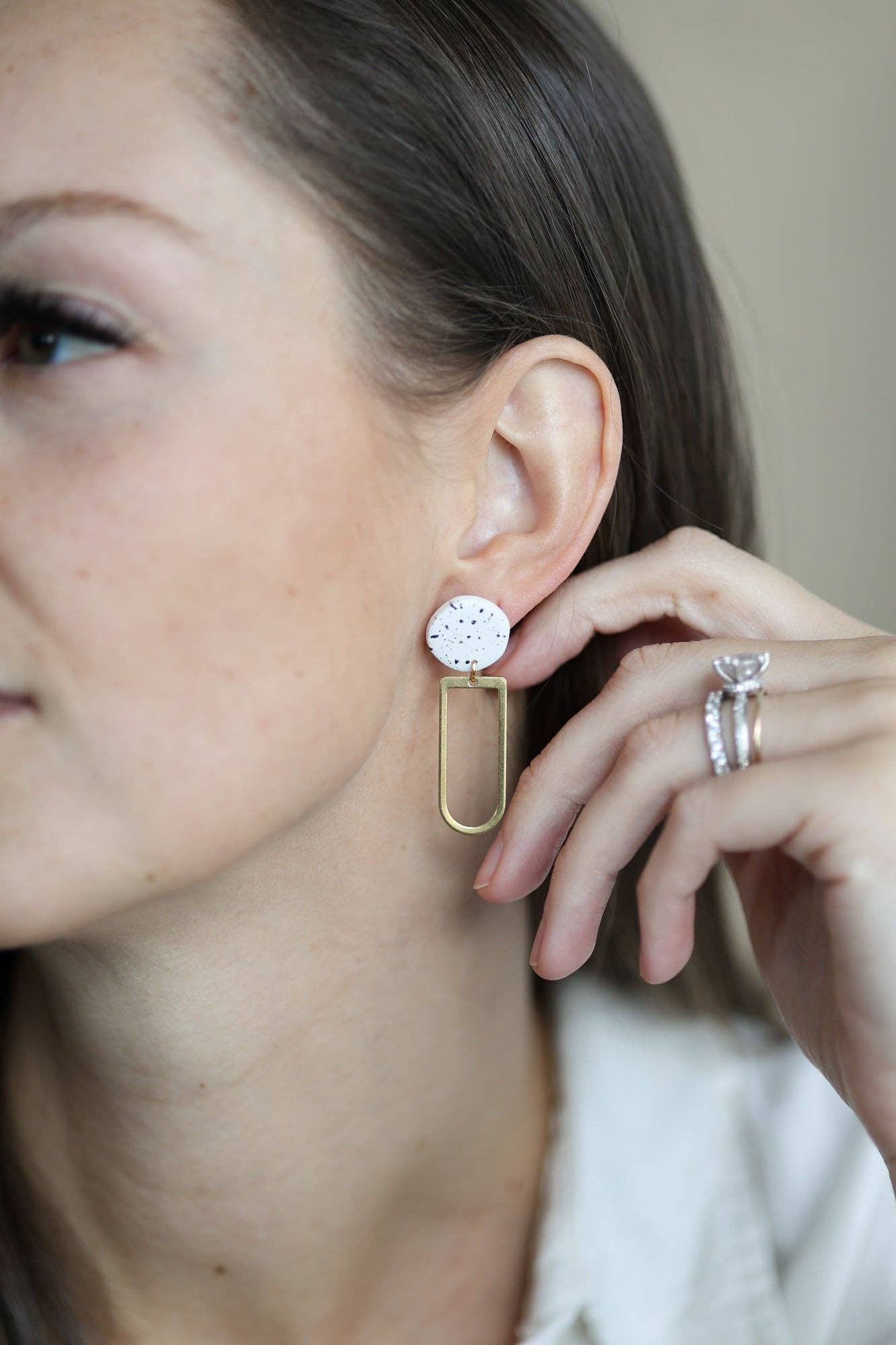 The Raw Creative - Wholesale Dangle Earrings - The Demi Handcrafted Minimalist Polymer Clay Dangle Earrings0