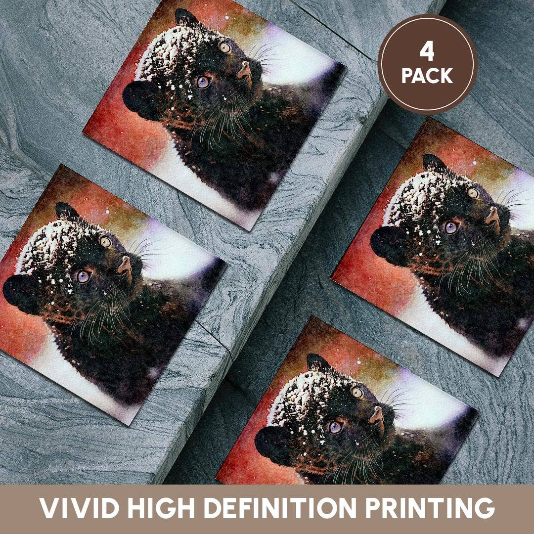 3dRose – Engroshandel Bordskånere – 3dRose, Baby Panther Billede Af Akvarelmaleri, Bordskåner5