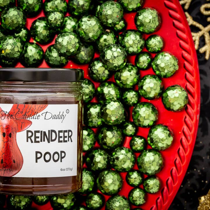 The Candle Daddy - Wholesale Jar/Filled Candle - Reindeer Poop Holiday Candle - Funny Christmas Coffee Candle