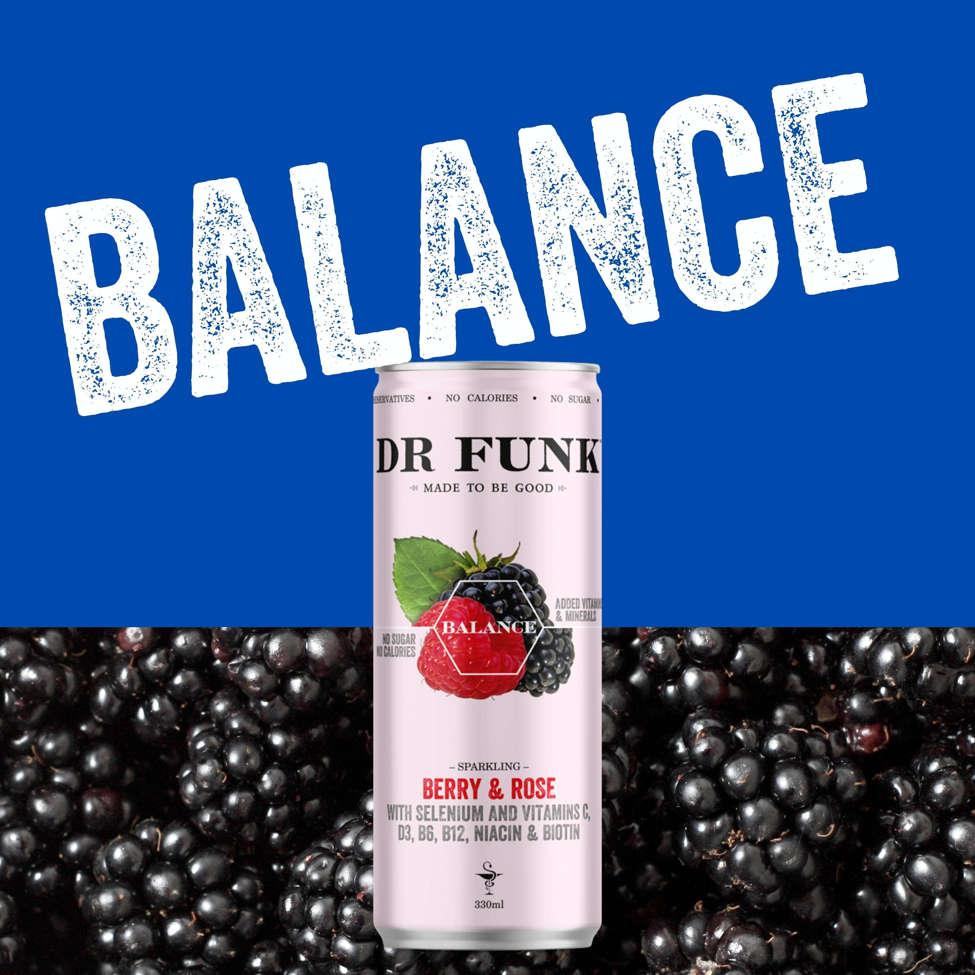 Dr Funk - Vendita all'ingrosso Acqua frizzante - Acqua aromatizzata ai frutti di bosco e rosa con 7 nutrienti essenziali3