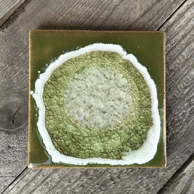 Dock 6 Pottery - Vente Sous-verre - Sous-verre Geode Crackle, individuel, 4 « x 4", verre fondu28