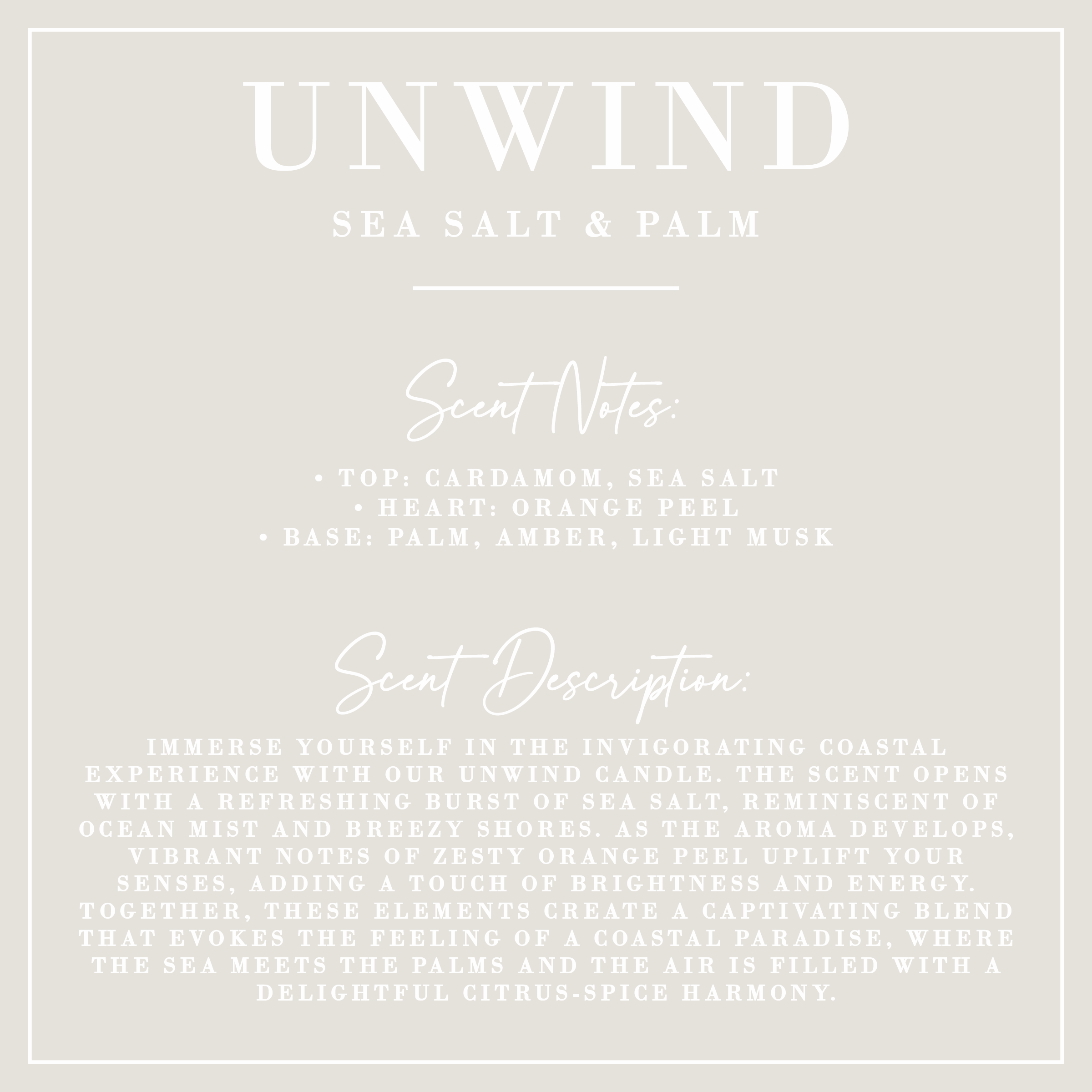 Porter Lane Home - Venta al por mayor Velas en tarros - UNWIND | Vela de Sal Marina + Palma | Colección Signature1