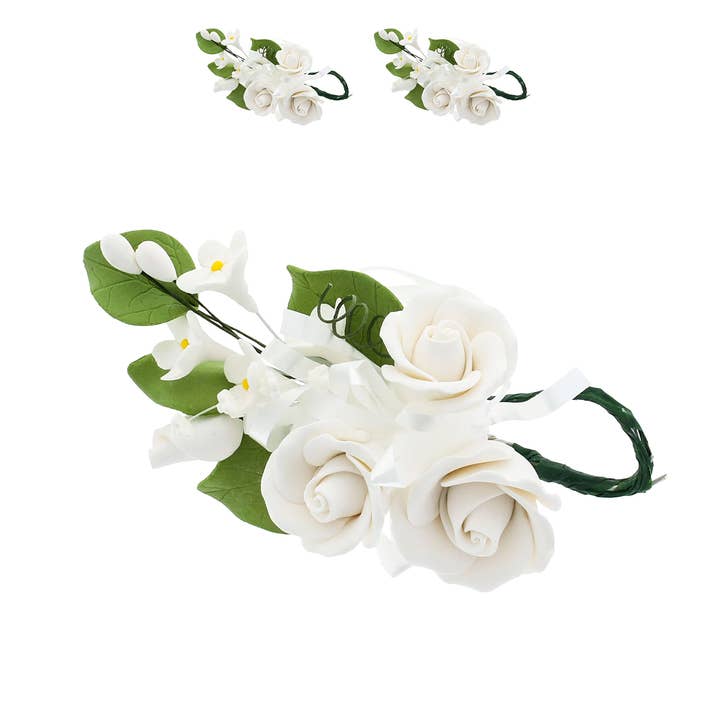 Rociado de Rosas Pequeñas, Rociado de Flores de Azúcar para Pasteles, de Global Sugar Art, Blanco, Paquete de 2. para venta al por mayor de Global Sugar Art