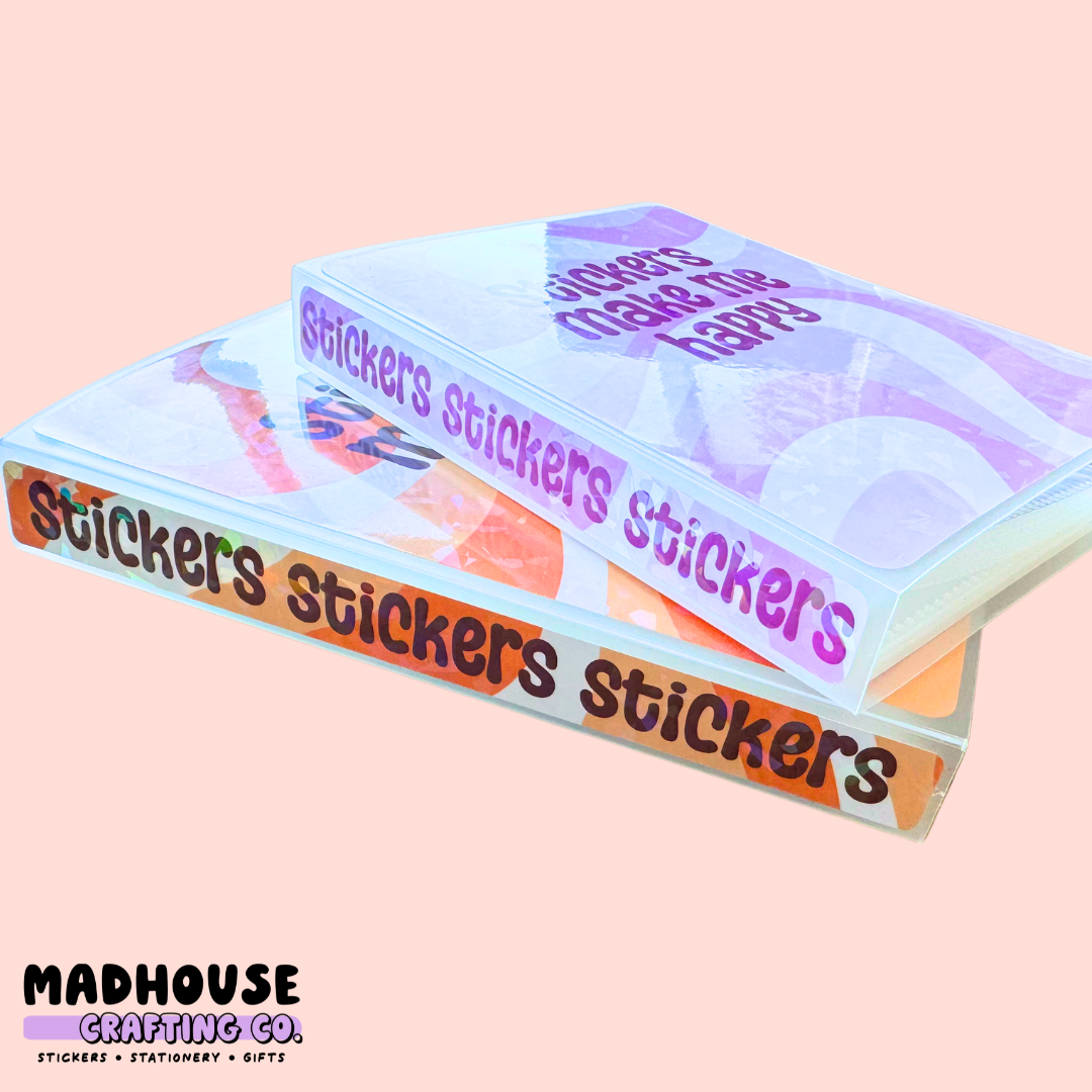 Madhouse Crafting Co. - Wholesale Sticker - Groovy Holographic Sticker Albums - 5x7 and 4x62