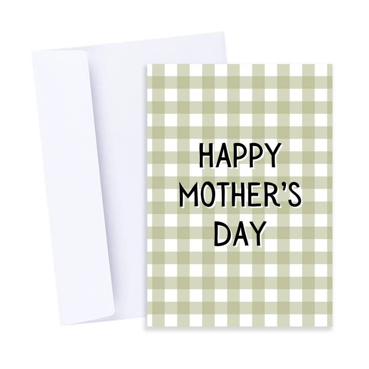 Gingham Happy Mother's Day Card - Mother's Day Greeting Card for wholesale by Popsy Press